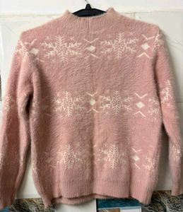 Pink Snowflake Knit Sweater💕