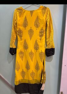 Yellow Embroidered Kurti/Dress
