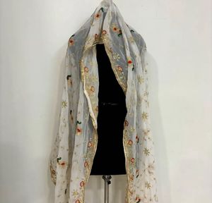 Embroidered Purple Dupatta