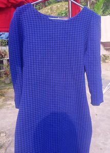 Navy Blue Striped Dress