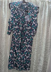 Floral Print Dress off shoulder