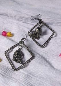Oxidised Long Earrings