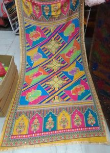 Colorful Digital Print Mirror Work Dupatta