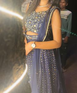 Elegant Blue Embroidered Lehenga Choli Set