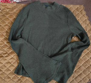 Olive Green Knit Top