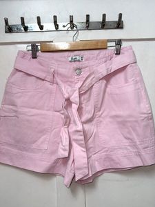 Baby Pink Belted Shorts(Brand New)