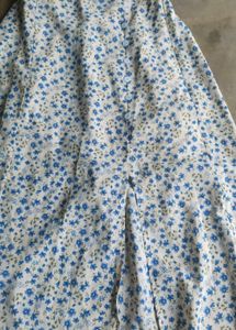 Floral Printed Blue Skirt