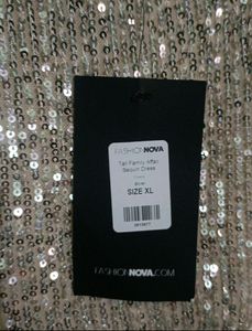 Fashion Nova Tall Family Affair Silver Sequin Gown