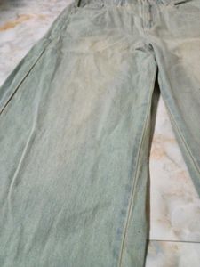 Distressed Wide-Leg Denim Jeans