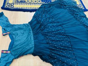 Blue Embroidered Anarkali Dress