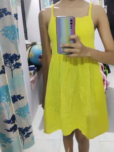 Halter Neck Yellow Dress