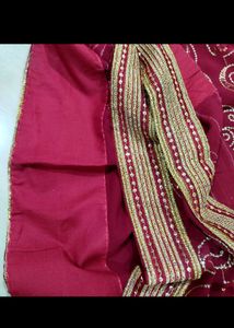 Elegant Maroon Embroidered Saree