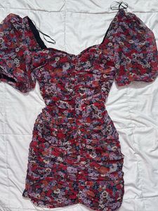 ZARA printed Dress With Draping