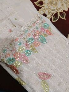 peach colour  jarkan dress material