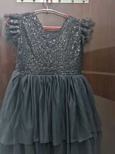Black Sequin Tulle Party Dress
