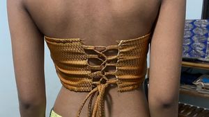 Gold Strapless Top