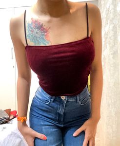 Burgundy Crop Top