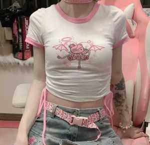 Cute Pink &amp; White Crop Top