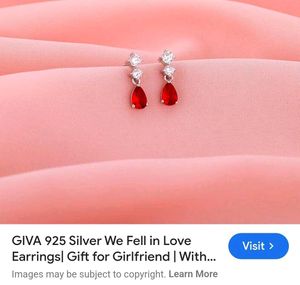 Giva Red Drop Earrings