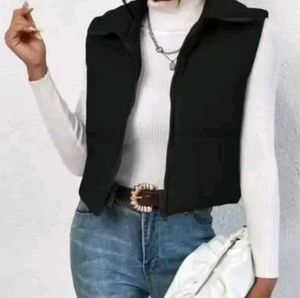 Sleeveless Black Puffer Jacket