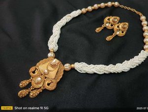 Elegant Pearl and Gold-Tone Jewelry Set