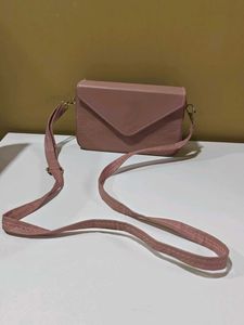 Pink Croc Embossed Crossbody Bag