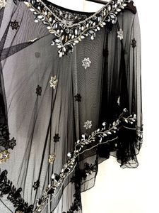 Elegant Embellished Poncho Top