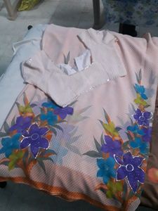 Saree With Stitched Blouse