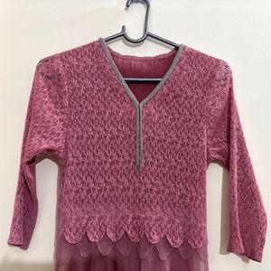 Korean Dusty Rose Tulle Dress
