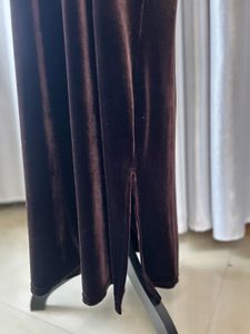 Korean Velvet Brown Maxi