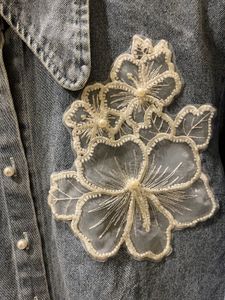 Denim Floral Blouse