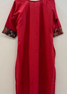 Red Kurti with Printed Palazzo Set
