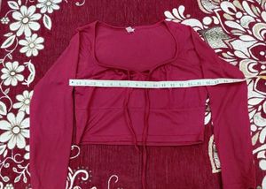 Bust Frill Red Top