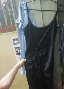 Black Ruched Bodycon Dress