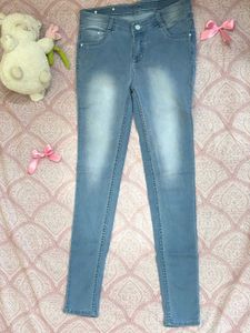 Light Blue High-Waist Skinny Fit Jeans