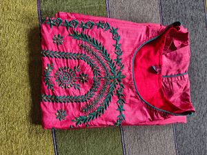 Pink Embroidered Kurta Set