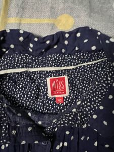 Navy Polka Dot Long Sleeve Top