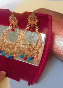 Golden + multi colour Hoop Earrings👍👍