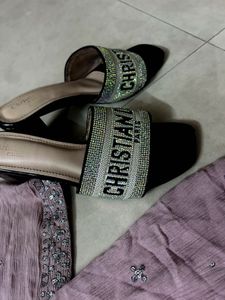 Muave Gown With New Sandal