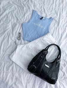 cropped cotton vest top