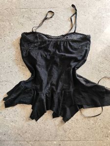 Black Corset tie front Top