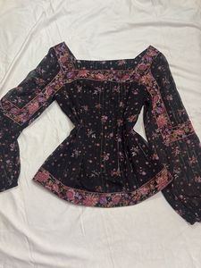 Floral Print desi Y2K Kurti/top