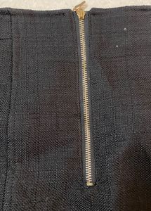 Black Mini Skirt with Gold Buttons