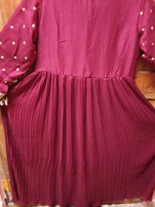 1-TimeUsed AhikaBrand Maroon FloorLength Frok-Dupa
