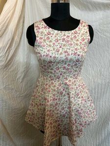 Korean Floral Sleeveless Mini Dress