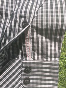 Allen Solly Black &amp; White Checkered Shirt