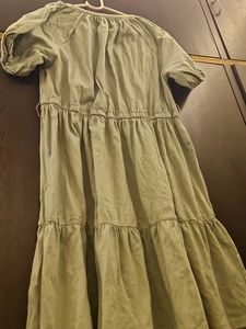 Olive Green Tiered Dress