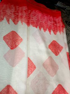 Red Chiffon Saree