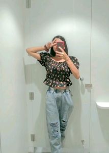 High Waist Ripped Jeans For Woman
