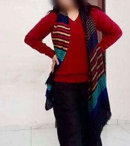 Maroon V-Neck Sweater